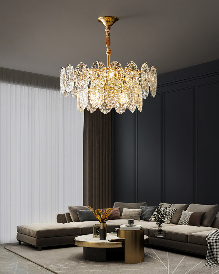 WOMO Tiered Textured Glass Chandelier-WM2208