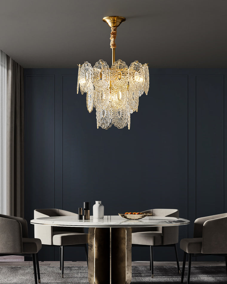 WOMO Tiered Textured Glass Chandelier-WM2208