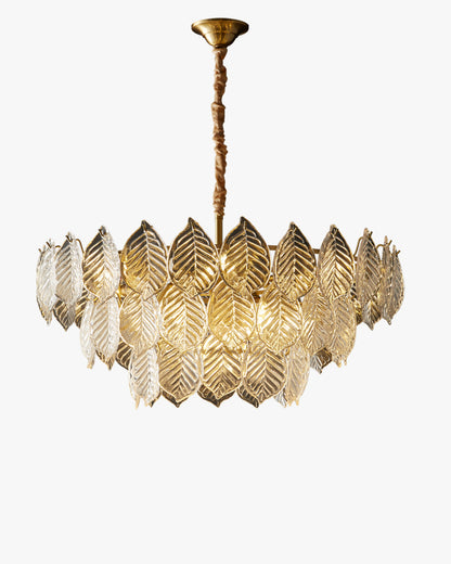 WOMO Tiered Glass Leaf Chandelier-WM2209