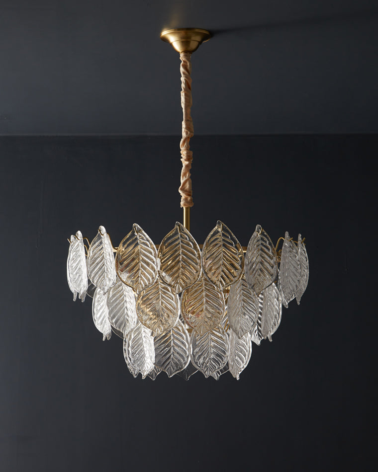 WOMO Tiered Glass Leaf Chandelier-WM2209