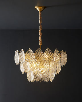 WOMO Tiered Glass Leaf Chandelier-WM2209