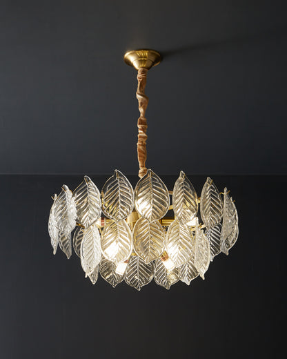 WOMO Tiered Glass Leaf Chandelier-WM2209