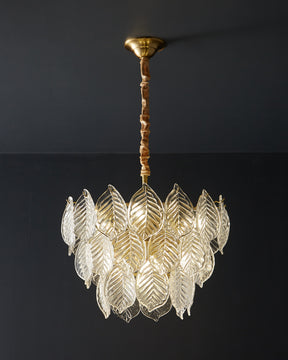 WOMO Tiered Glass Leaf Chandelier-WM2209