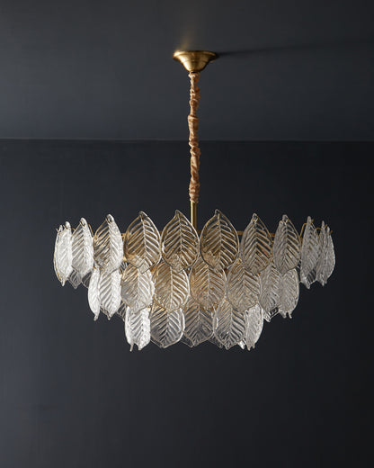 WOMO Tiered Glass Leaf Chandelier-WM2209