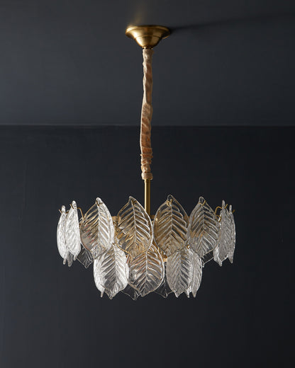 WOMO Tiered Glass Leaf Chandelier-WM2209