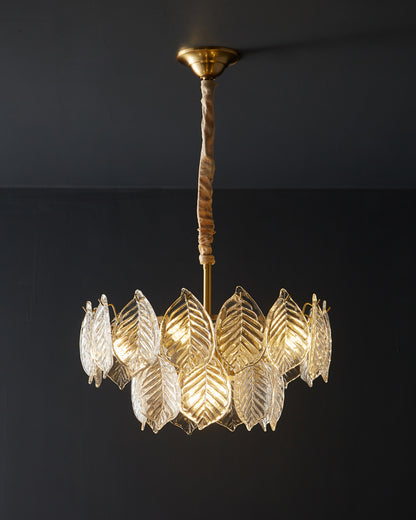 WOMO Tiered Glass Leaf Chandelier-WM2209