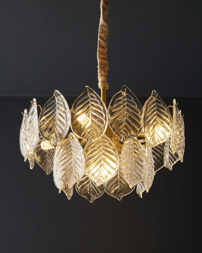 WOMO Tiered Glass Leaf Chandelier-WM2209