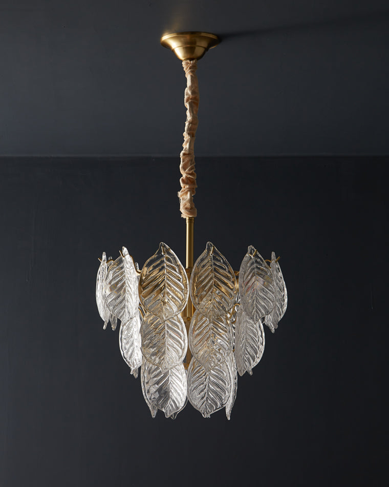 WOMO Tiered Glass Leaf Chandelier-WM2209