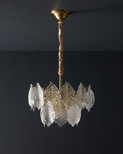 WOMO Tiered Glass Leaf Chandelier-WM2209