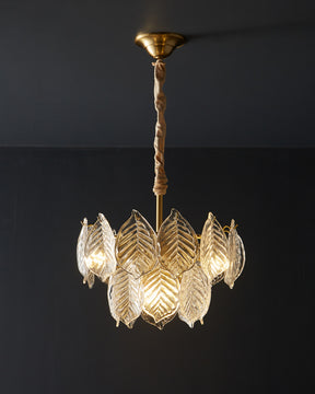 WOMO Tiered Glass Leaf Chandelier-WM2209