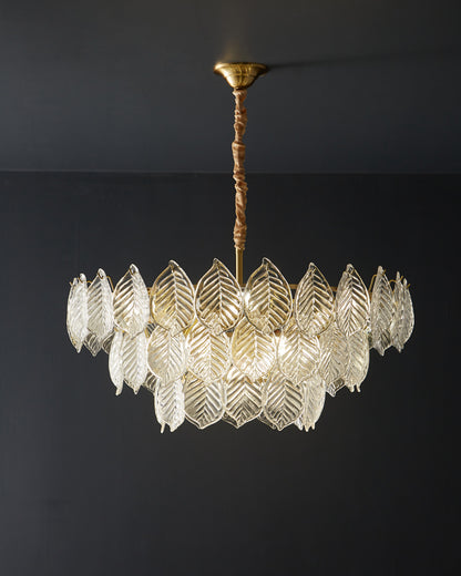 WOMO Tiered Glass Leaf Chandelier-WM2209