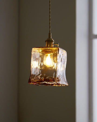 WOMO Amber Glass Small Pendant Light-WM2210