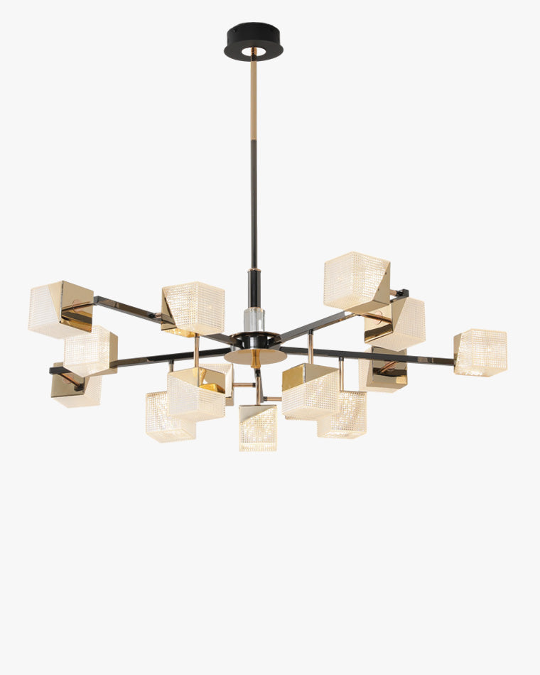 WOMO Prismatic Cube Gold Chandelier-WM2211