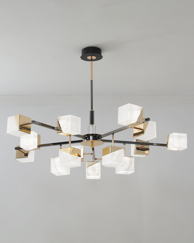 WOMO Prismatic Cube Gold Chandelier-WM2211