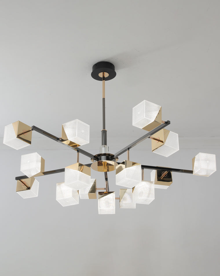 WOMO Prismatic Cube Gold Chandelier-WM2211