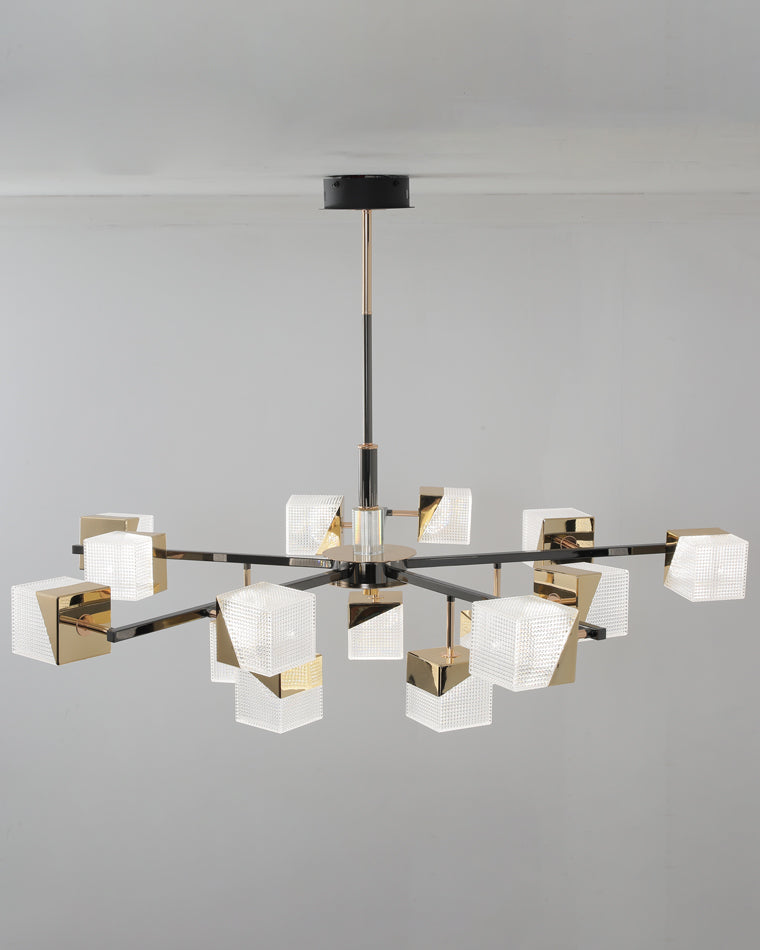 WOMO Prismatic Cube Gold Chandelier-WM2211