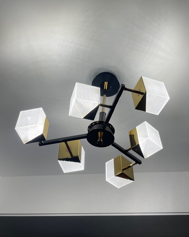 WOMO Prismatic Cube Gold Chandelier-WM2211