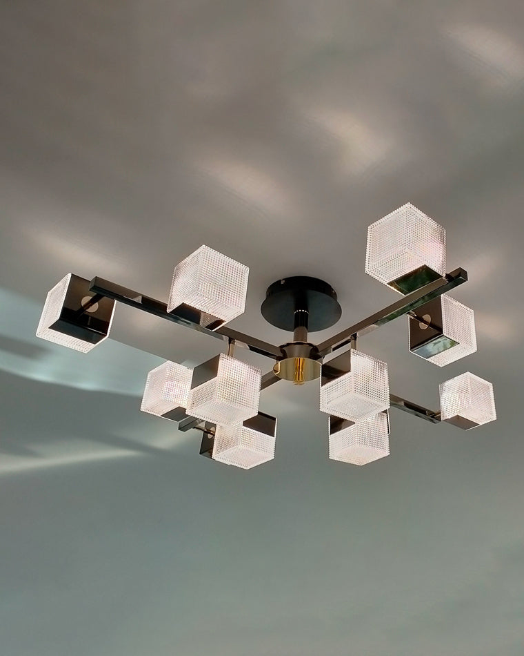 WOMO Prismatic Cube Gold Chandelier-WM2211