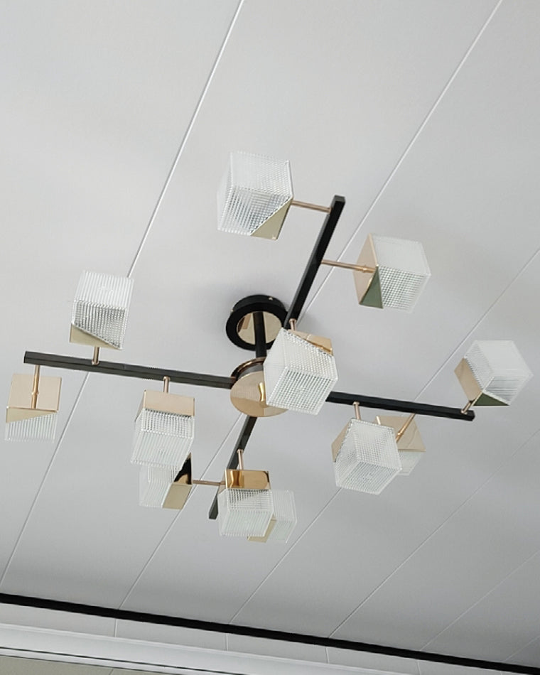 WOMO Prismatic Cube Gold Chandelier-WM2211