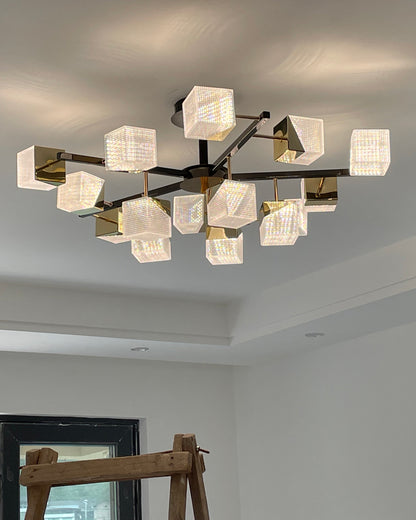 WOMO Prismatic Cube Gold Chandelier-WM2211