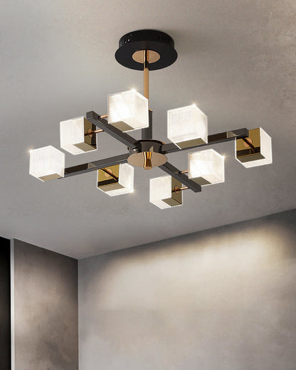 WOMO Prismatic Cube Gold Chandelier-WM2211