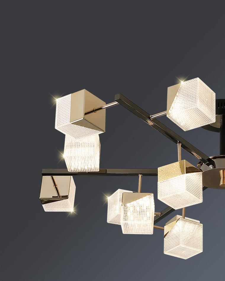 WOMO Prismatic Cube Gold Chandelier-WM2211