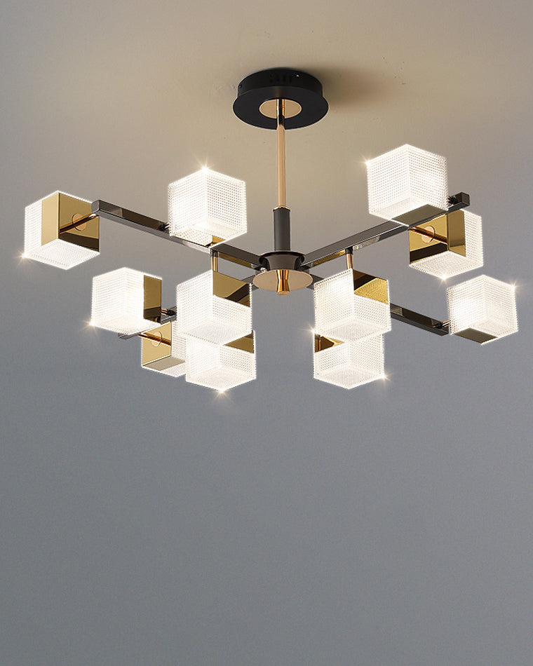 WOMO Prismatic Cube Gold Chandelier-WM2211