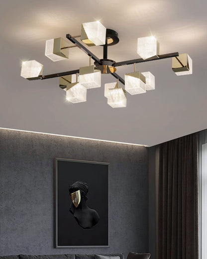 WOMO Prismatic Cube Gold Chandelier-WM2211