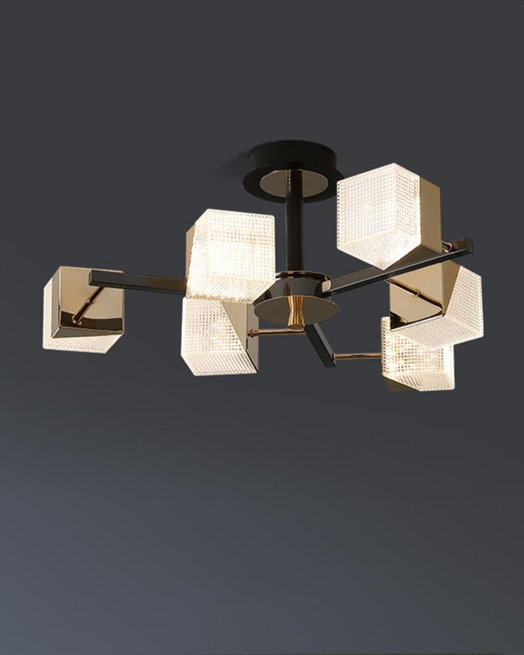 WOMO Prismatic Cube Gold Chandelier-WM2211