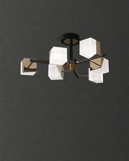 WOMO Prismatic Cube Gold Chandelier-WM2211