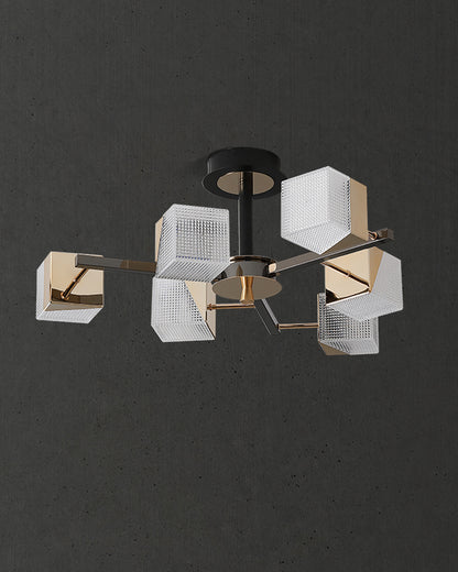 WOMO Prismatic Cube Gold Chandelier-WM2211