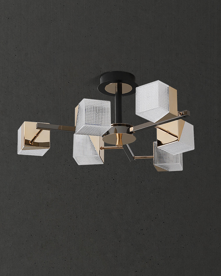 WOMO Cubes Gold Chandelier-WM2211