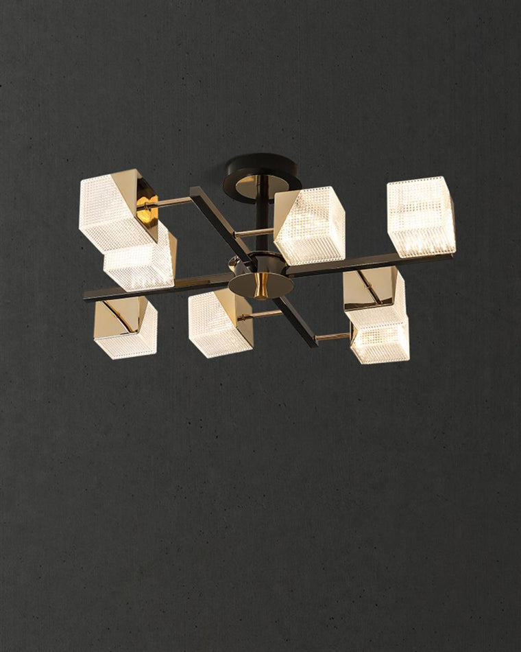 WOMO Cubes Gold Chandelier-WM2211