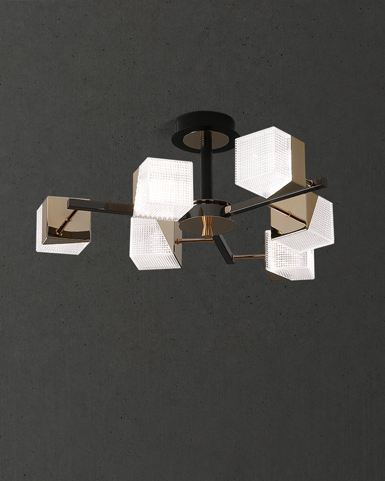 WOMO Prismatic Cube Gold Chandelier-WM2211