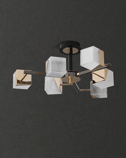 WOMO Prismatic Cube Gold Chandelier-WM2211