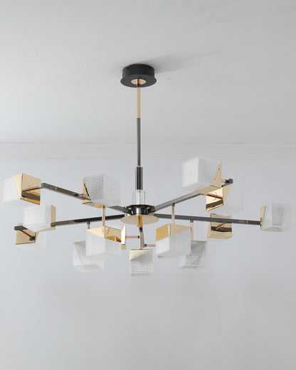 WOMO Prismatic Cube Gold Chandelier-WM2211