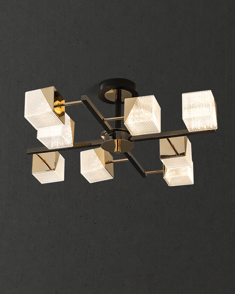 WOMO Prismatic Cube Gold Chandelier-WM2211