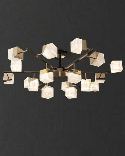 WOMO Prismatic Cube Gold Chandelier-WM2211