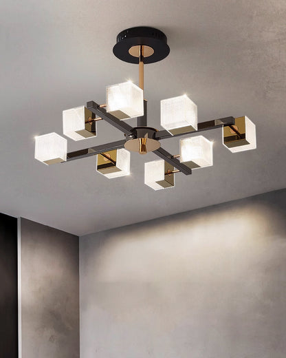 WOMO Prismatic Cube Gold Chandelier-WM2211