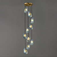WOMO Peacock Blue Art Glass Pendant Light-WM2213a
