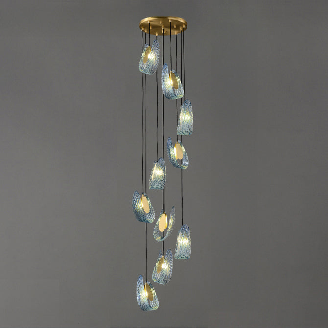 WOMO Peacock Blue Art Glass Pendant Light-WM2213a