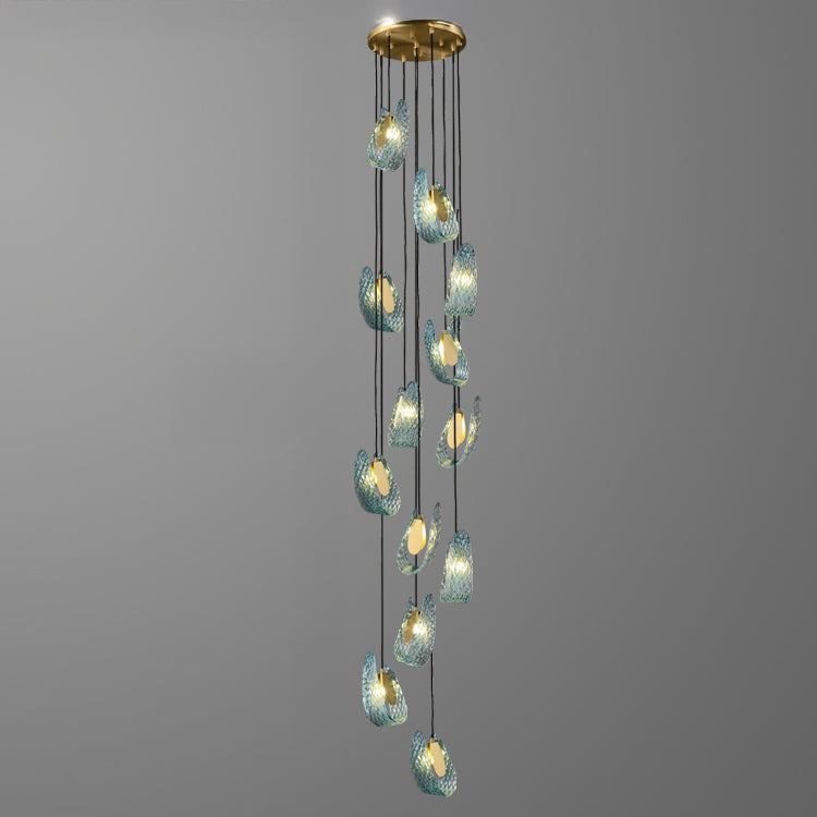 WOMO Peacock Blue Art Glass Pendant Light-WM2213a