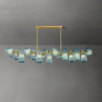 WOMO Peacock Art Glass Linear Chandelier-WM2213c