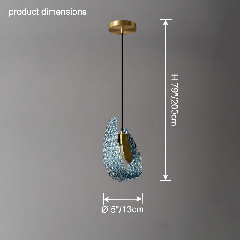 WOMO Peacock Blue Art Glass Chandelier-WM2213