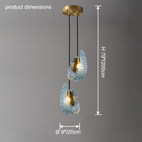 WOMO Peacock Blue Art Glass Chandelier-WM2213