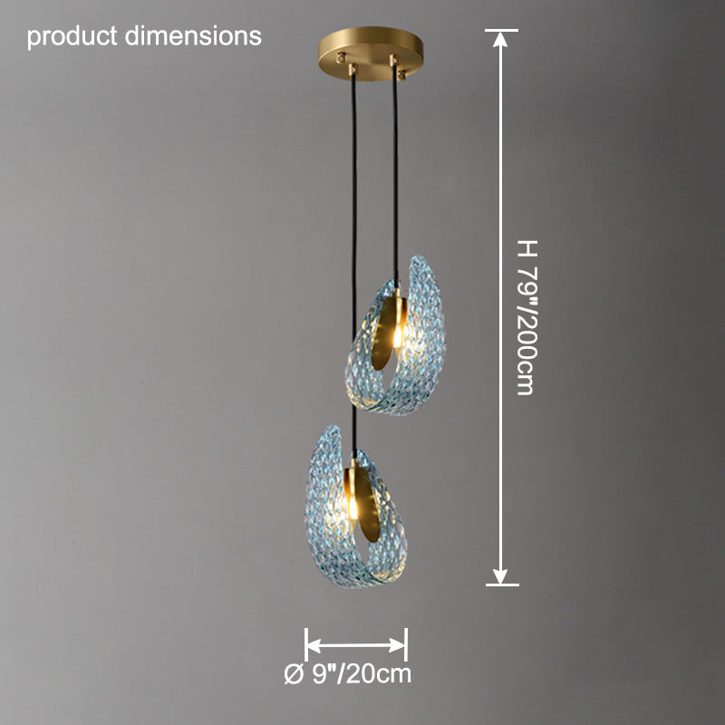 WOMO Peacock Blue Art Glass Chandelier-WM2213