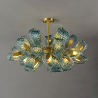 WOMO Peacock Blue Art Glass Chandelier-WM2213b