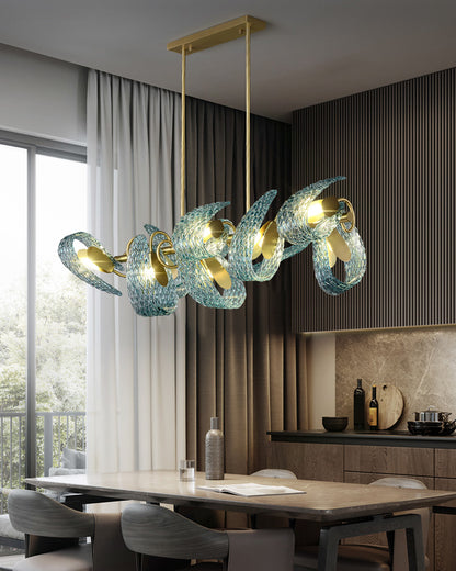 WOMO Peacock Leaf Glass Chandelier-WM2213