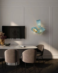 WOMO Peacock Art Glass Wall Sconce-WM6095