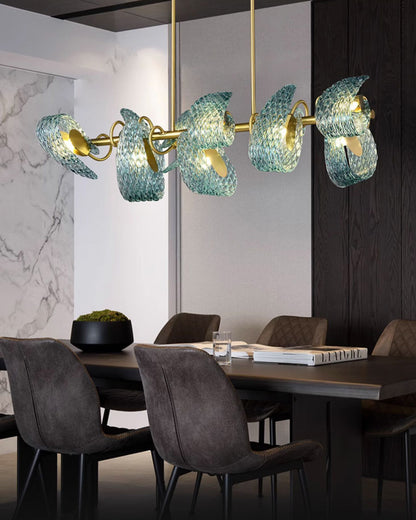 WOMO Peacock Leaf Glass Chandelier-WM2213